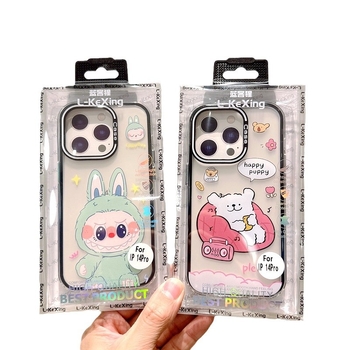 TPU futrola s mačkastim graffiti motivom za iPhone 17 Pro Max, 16 Pro i iPhone 14 – prozirna dvobojna zaštitna futrola