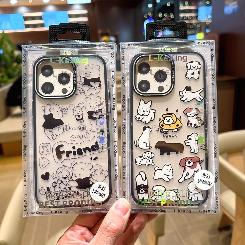TPU futrola s mačkastim graffiti motivom za iPhone 17 Pro Max, 16 Pro i iPhone 14 – prozirna dvobojna zaštitna futrola