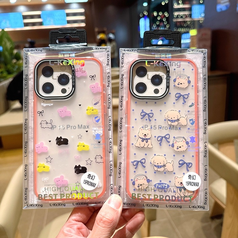 TPU futrola s mačkastim graffiti motivom za iPhone 17 Pro Max, 16 Pro i iPhone 14 – prozirna dvobojna zaštitna futrola