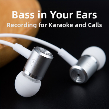 Káblové in-ear karaoke slúchadlá s konektorom Type-C a 3,5 mm pre spev