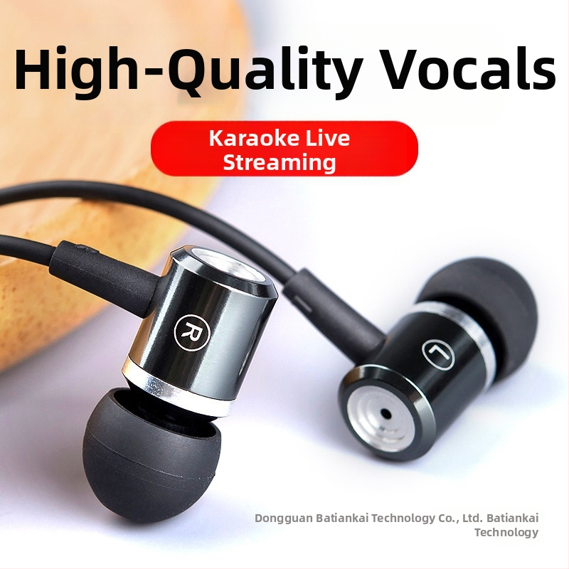 Káblové in-ear karaoke slúchadlá s konektorom Type-C a 3,5 mm pre spev