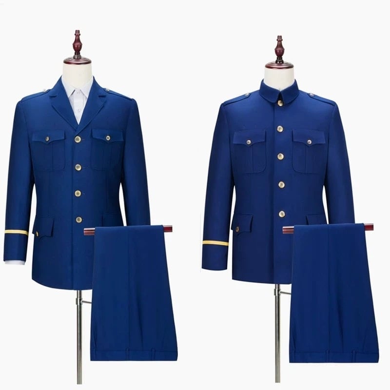 Novi stil vatrogasne uniforme u plameno plavoj boji za proleće, jesen i zimu – unisex radna i svečana odjeća, set