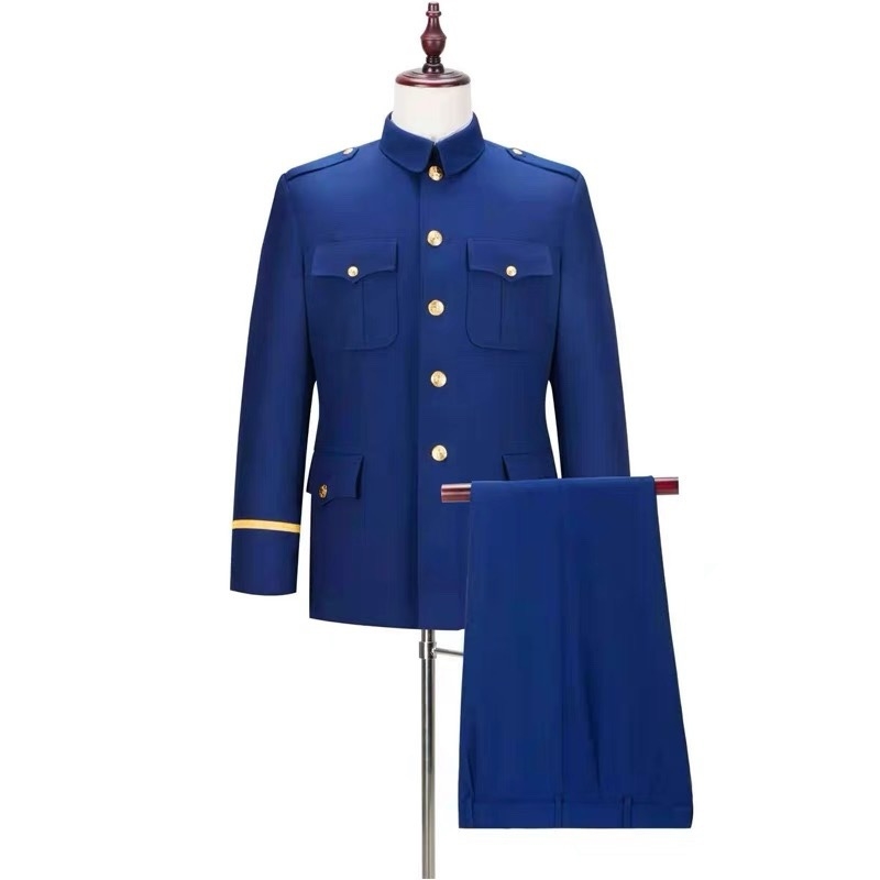 Novi stil vatrogasne uniforme u plameno plavoj boji za proleće, jesen i zimu – unisex radna i svečana odjeća, set