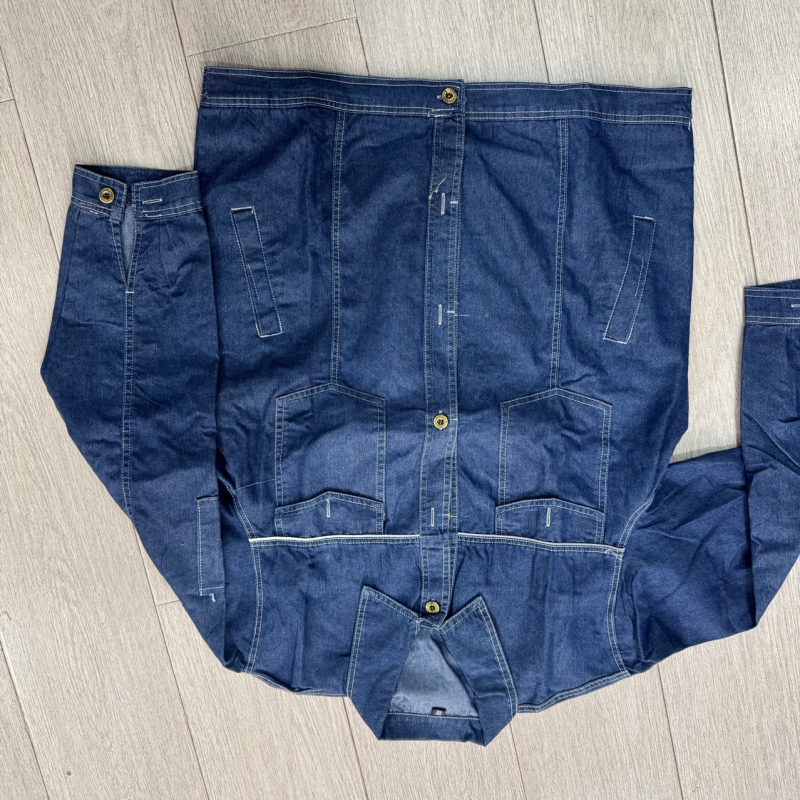 Muški lagani elastični denim radni set – gornji dio i hlače, otporan na vatru i izdržljiv.