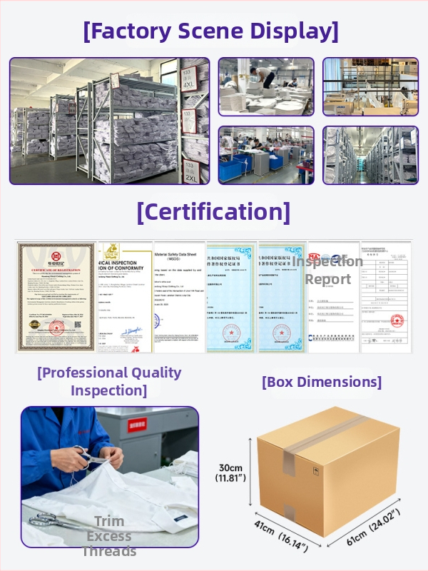 Fehér hosszú ujjú laboratóriumi köpeny nyomtatott logóval