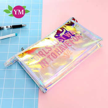 Etui transparent pentru fete, husă PVC impermeabilă pentru cosmetice și rechizite pentru copii și elevi