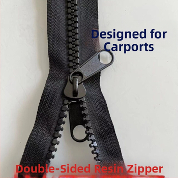 Nr. 10 živicový dvojstranný hrubozubý zips, čierny vnútorný a vonkajší dvojitý zips, určený pre dažďovú záves pre elektrické trojkolesové vozidlo