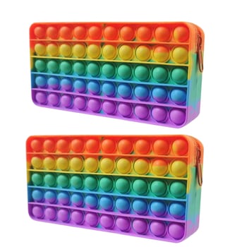 Penar din silicon pentru copii, design gradient, capacitate mare, organizator pentru rechizite