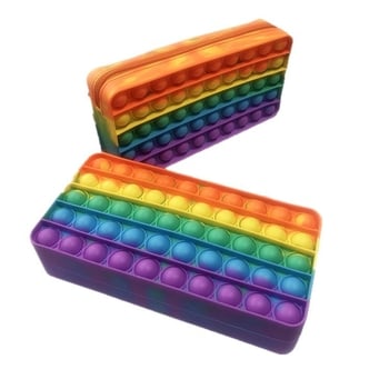 Penar din silicon pentru copii, design gradient, capacitate mare, organizator pentru rechizite