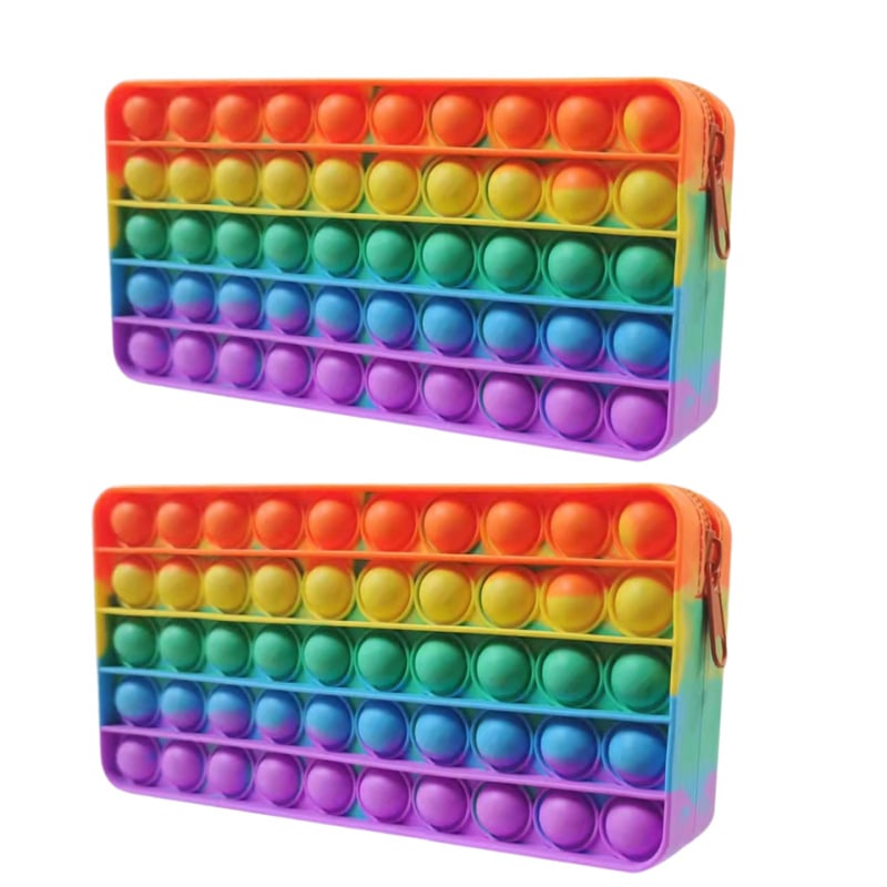 Penar din silicon pentru copii, design gradient, capacitate mare, organizator pentru rechizite
