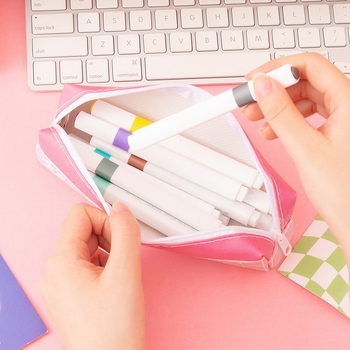 Penar din pânză cu text inspirațional, capacitate mare, design minimalist pentru rechizite școlare