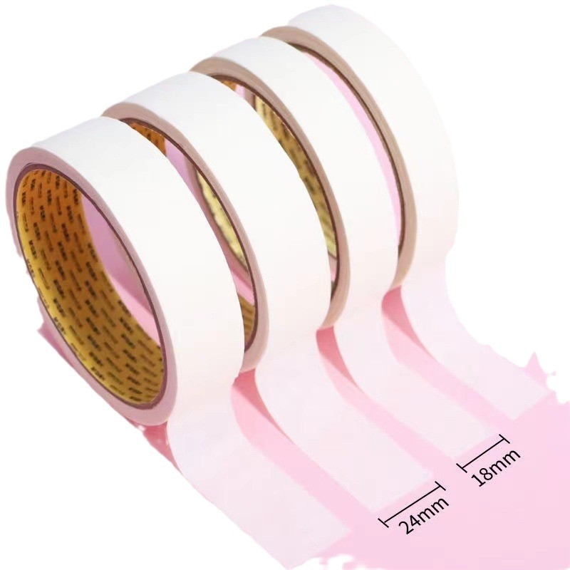 Bandă de mascare Chenguang, lățime 24 mm și 18 mm × 15 yd, dublă, pe bază de hârtie, se rupe manual, îndepărtează fără reziduuri