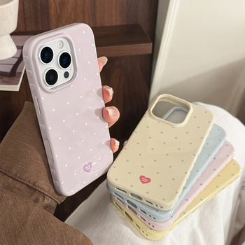 Futrola za iPhone s kontrastnim bojama i točkicama, meki TPU okvir; kompatibilno s iPhone 12–14 serijom i Pro modelima
