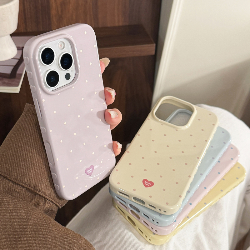 Futrola za iPhone s kontrastnim bojama i točkicama, meki TPU okvir; kompatibilno s iPhone 12–14 serijom i Pro modelima