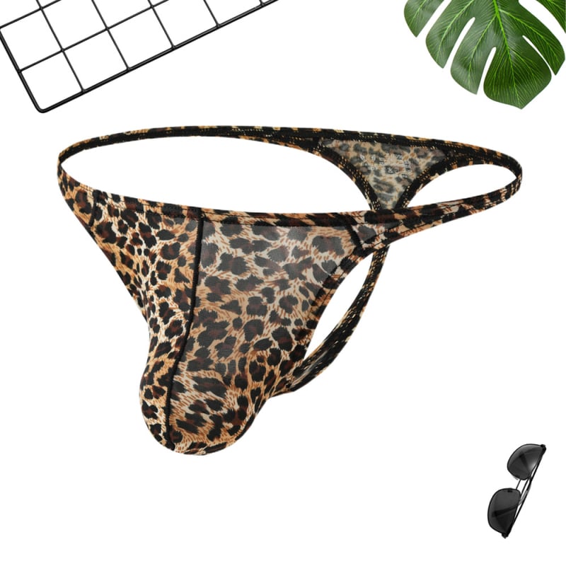 Muške tanga gaćice s leopard uzorkom, niska struka