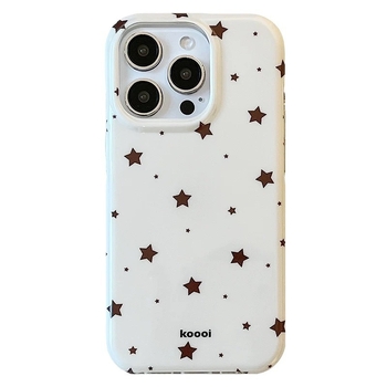 Husă pentru iPhone 16 Pro Max, stil coreean, model cu stele pe întregul ecran, IMD dublu, design feminin