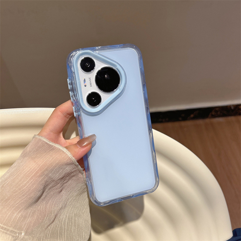 Carcasă din silicon pentru Huawei P70 Pro+ / Mate70 Pro / 60, margine ondulată minimalistă, culoare solidă, protecție anti-cadere, pentru fete