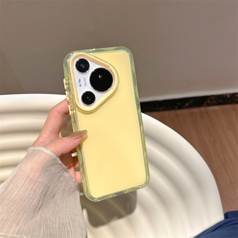 Carcasă din silicon pentru Huawei P70 Pro+ / Mate70 Pro / 60, margine ondulată minimalistă, culoare solidă, protecție anti-cadere, pentru fete