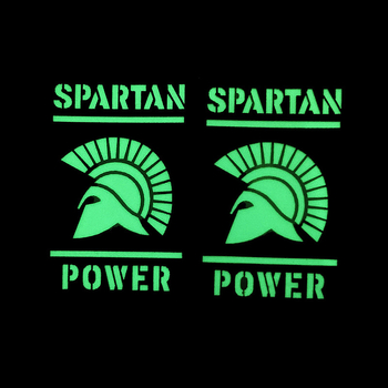 Spartan Power laserski izrezana reflektirajuća Velcro značka koja svijetli u mraku