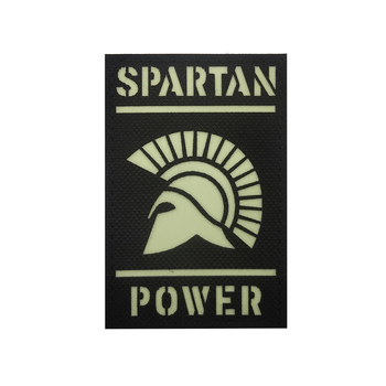 Spartan Power laserski izrezana reflektirajuća Velcro značka koja svijetli u mraku