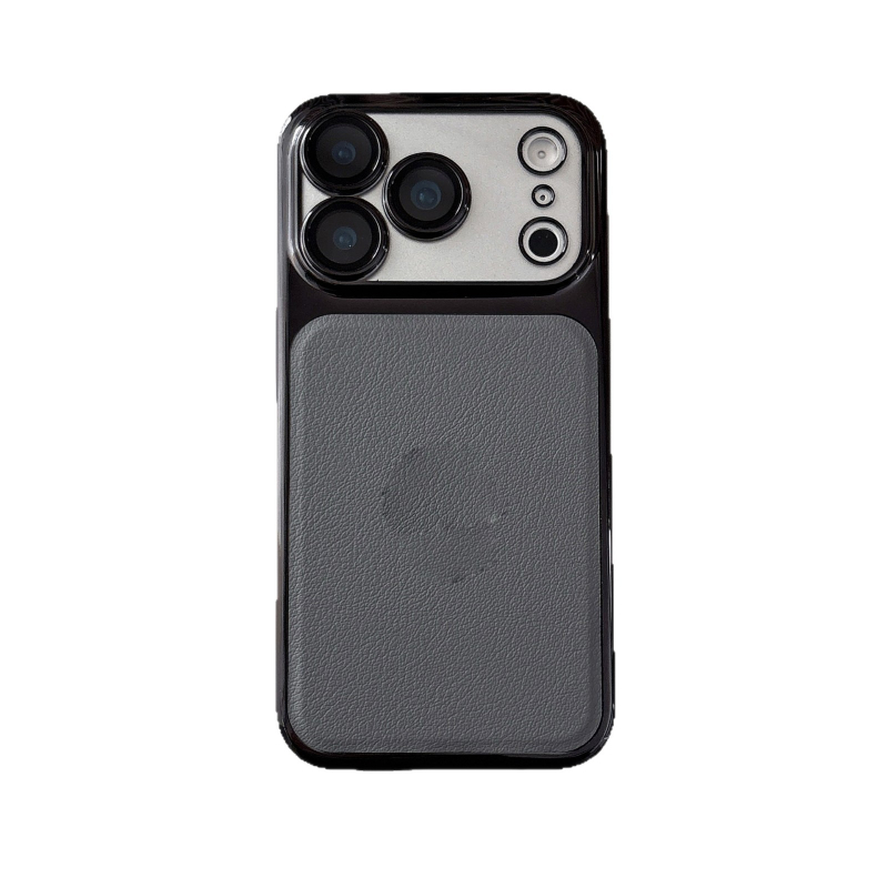 Maska za iPhone s naprednim elektroplatiniranim okvirom i kožnom teksturom, protuklizna, precizni otvori, kompatibilna s iPhone 11–17 serijom