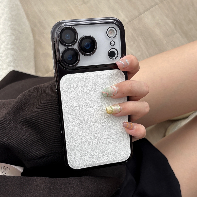 Maska za iPhone s naprednim elektroplatiniranim okvirom i kožnom teksturom, protuklizna, precizni otvori, kompatibilna s iPhone 11–17 serijom
