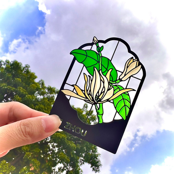 Semn de carte din metal transparent, decupat, cu email de sticlă, magnet pentru frigider cu efect lumină-umbră — suvenir personalizat din zonă turistică