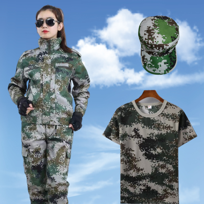 Kamuflažni vojnički trening set, unisex, ljetna zelena, otporan gornji dio za rad na otvorenom