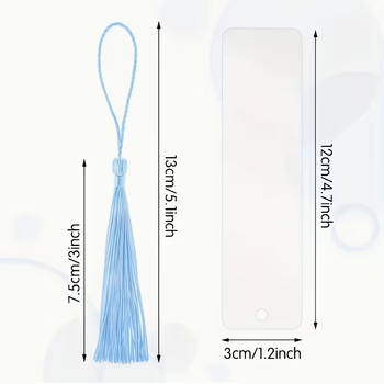 Semne de carte din acril cu ciucuri, în formă de floare transparentă, 10 culori, 10 bucăți pe pachet, imprimare UV și tăiere cu laser.