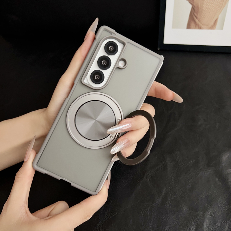 Carcasă de protecție pentru Samsung Z Fold7, Fold6 și Fold5 cu suport rotativ, textură sablată și protecție anti-cădere în patru colțuri