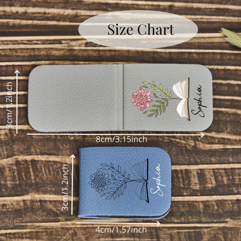 Marcaj magnetic din piele PU, personalizabil — clip creativ pentru lectură, cadou de absolvire