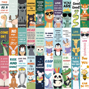 30 Semne de carte cu animale desenate — serie minimalistă pentru jurnal, semne de carte din hârtie pentru DIY