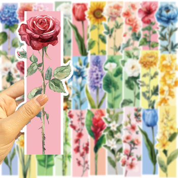 Set de 30 semne de carte în culori de primăvară – design minimalist pentru jurnal și lectură, materiale de hârtie DIY