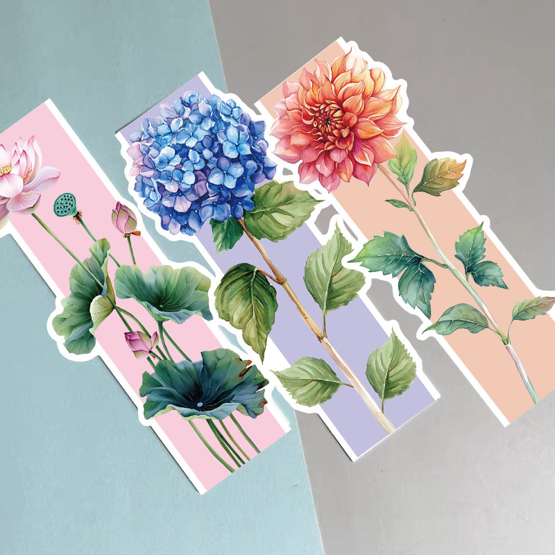 Set de 30 semne de carte în culori de primăvară – design minimalist pentru jurnal și lectură, materiale de hârtie DIY