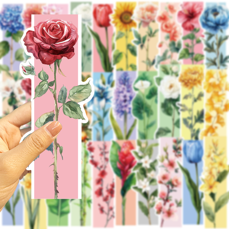 Set de 30 semne de carte în culori de primăvară – design minimalist pentru jurnal și lectură, materiale de hârtie DIY