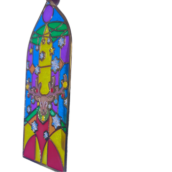 Semn de carte din metal translucid cu gravură și decupaj, design lumină și umbră, magnet metalic pentru frigider, pandantiv omagial Halloween și Crăciun