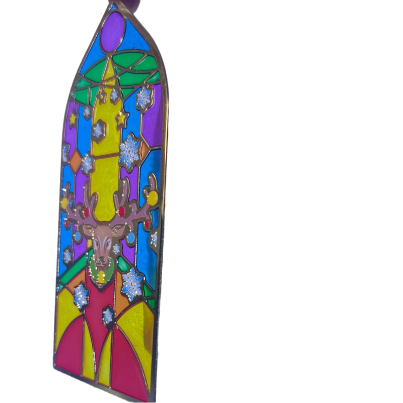 Semn de carte din metal translucid cu gravură și decupaj, design lumină și umbră, magnet metalic pentru frigider, pandantiv omagial Halloween și Crăciun