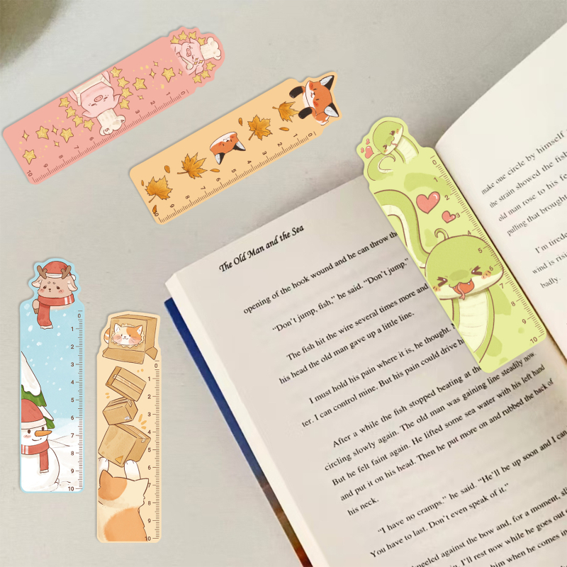 30 semne de carte cu riglă în formă de animale – Material DIY din hârtie pentru planificare