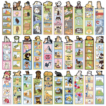 30 semne de carte cu tema Lumea Câinilor, forme creative, drăguțe, marcaje decorative pentru pagini, ilustrații pentru pagini