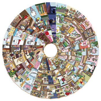 Set de 30 semne de carte cu pisici și raft de cărți – stil desenat drăguț, pentru elevi, decor pentru paginile manualelor, semne de citire