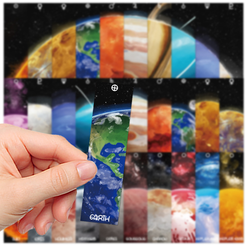 30 semne de carte cu temă planete, drăguțe, din hârtie pentru lectură și adnotări ale elevilor