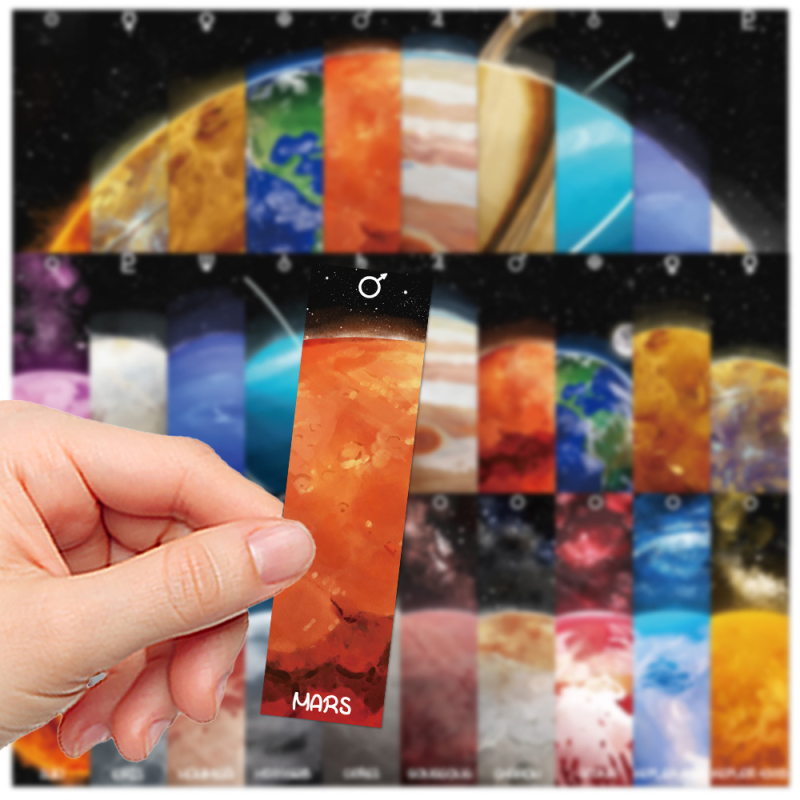 30 semne de carte cu temă planete, drăguțe, din hârtie pentru lectură și adnotări ale elevilor
