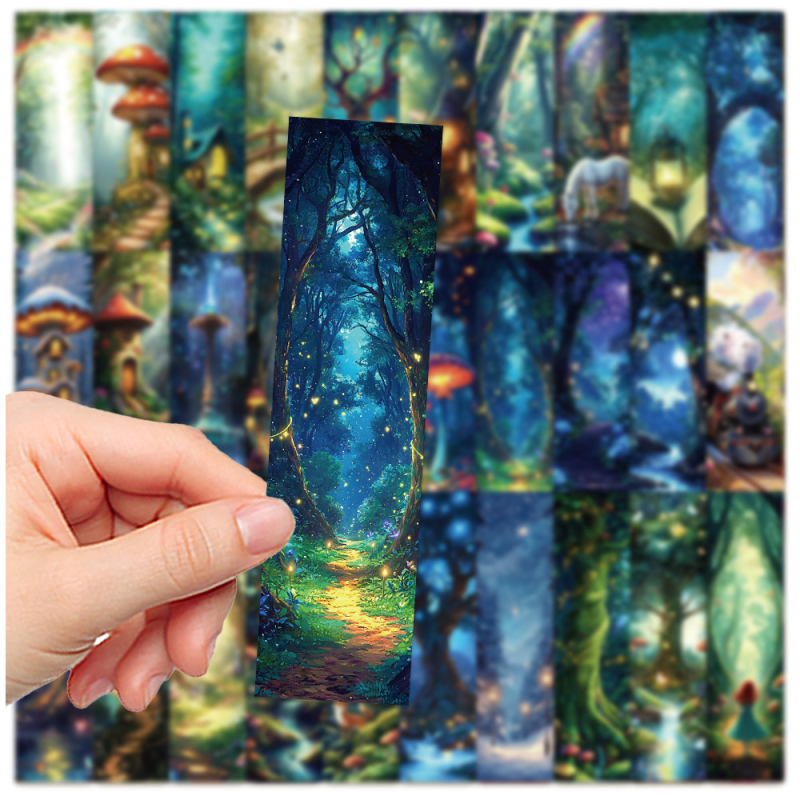 30 semne de carte din pădure misterioasă — senzație premium, visătoare, creativă, note de lectură