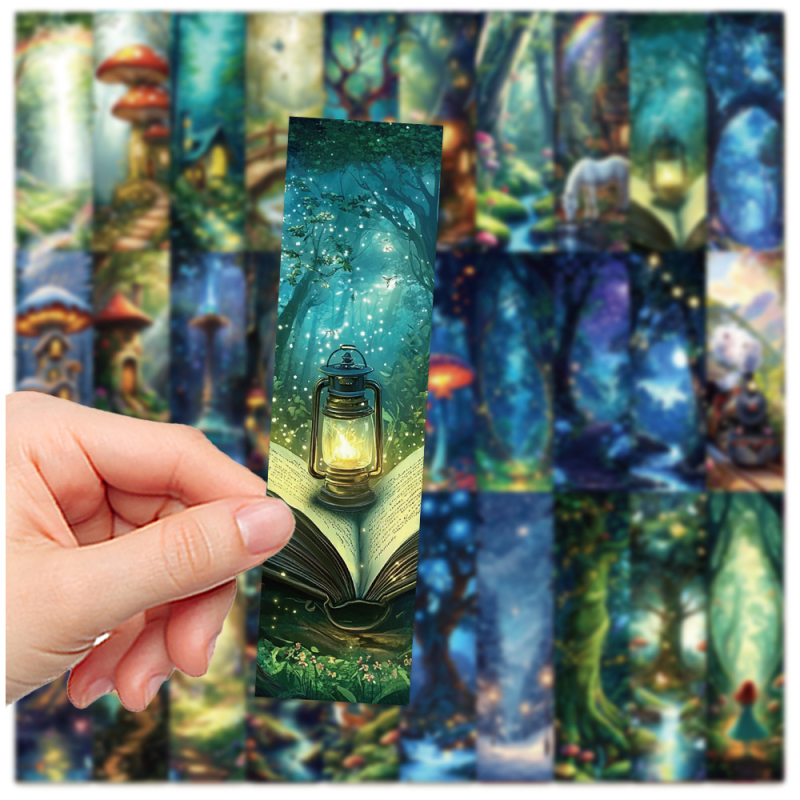 30 semne de carte din pădure misterioasă — senzație premium, visătoare, creativă, note de lectură