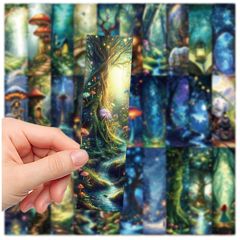 30 semne de carte din pădure misterioasă — senzație premium, visătoare, creativă, note de lectură