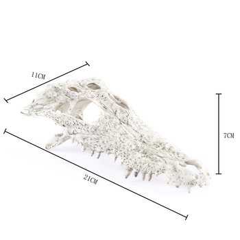 Dekor za akvarij: lubanje dinosaura, krokodila i ovce s podvodnim biljnim pejzažem, veličina 21×7×11 cm