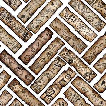 30 semne de carte desene animate în stil retro pentru jurnal de călătorie, din carton pentru lectură și decor simplu