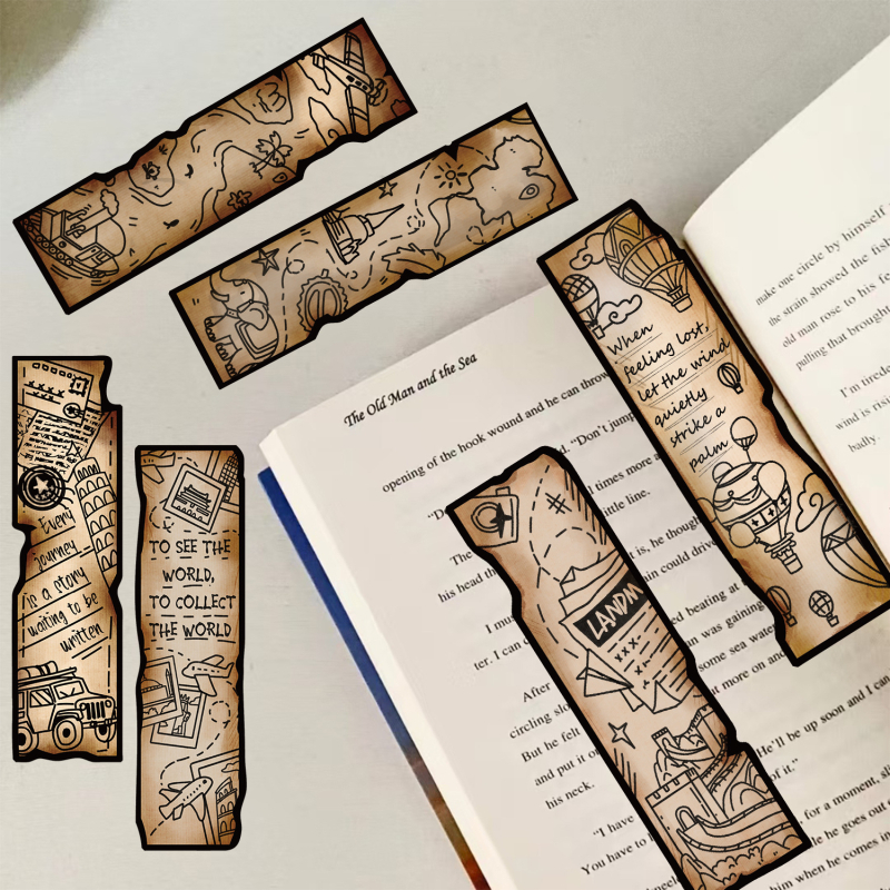 30 semne de carte desene animate în stil retro pentru jurnal de călătorie, din carton pentru lectură și decor simplu