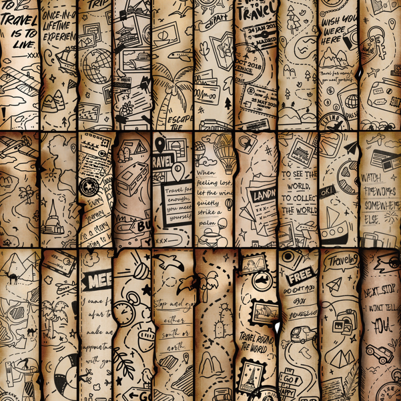 30 semne de carte desene animate în stil retro pentru jurnal de călătorie, din carton pentru lectură și decor simplu