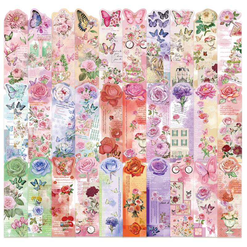 30 semne de carte cu fluturi fantastici – carduri decorative pentru lectură, DIY, rechizite școlare
